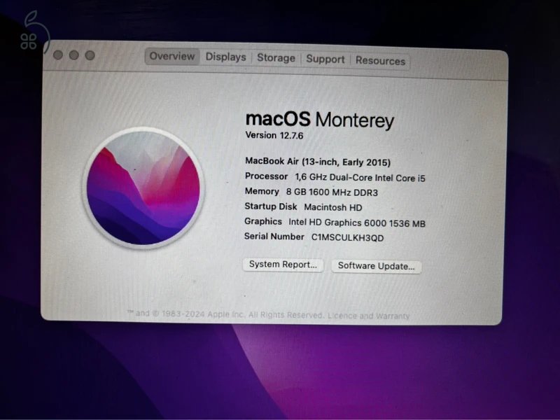 MacBook Air 13” (2015) - új 2027-ig garanciás 100%-os akku!