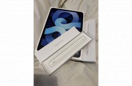 Apple iPad Air 4. generációs Wi-Fi + Cell 64 GB Sky Blue + Apple Pencil 2. generációs + ajándék fekete Spigen tok