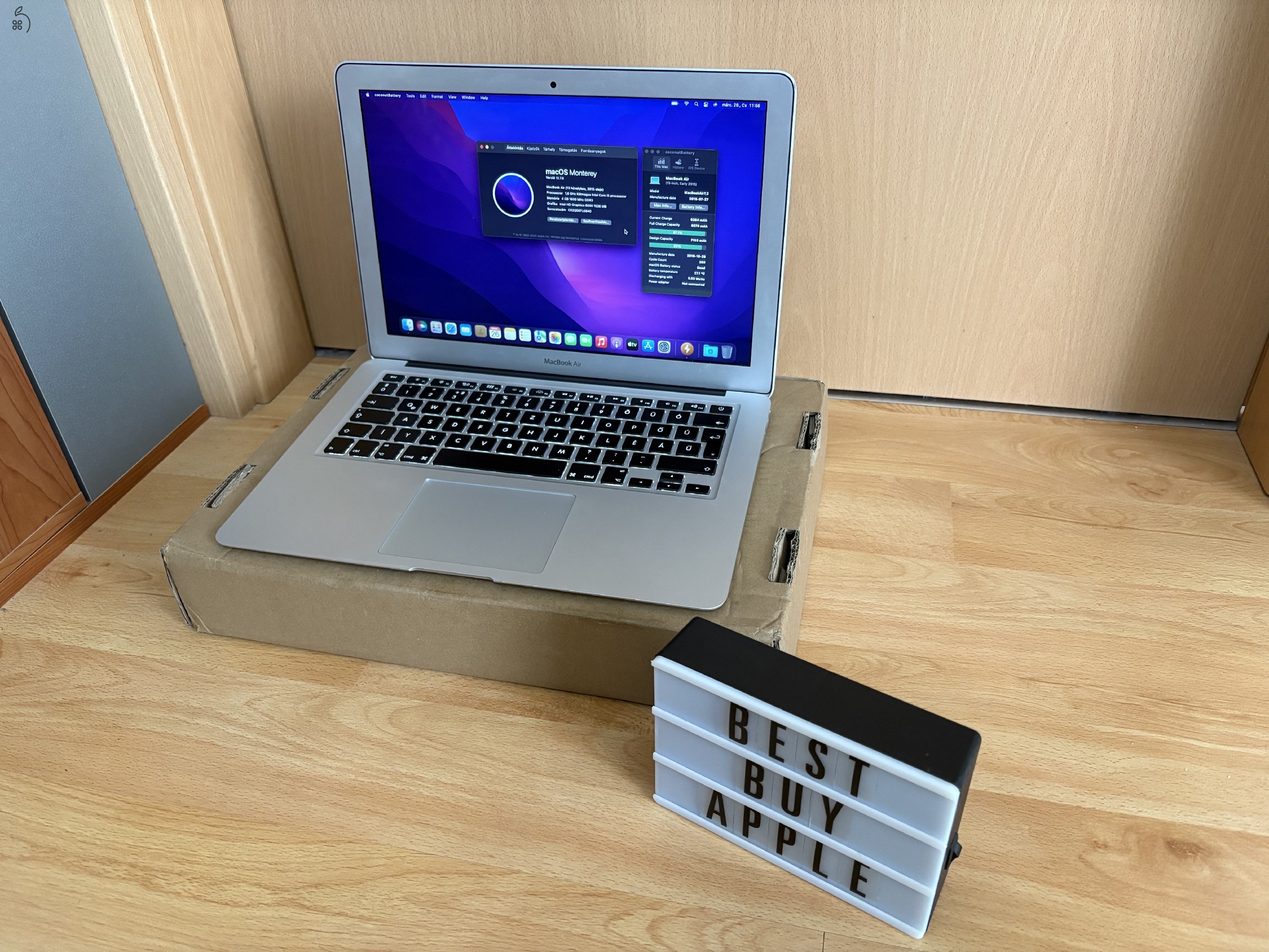 2015 MacBook Air 13 / i5 / 4GB / 128GB SSD / Magyar / 92% Aksival Eladó ! ! !