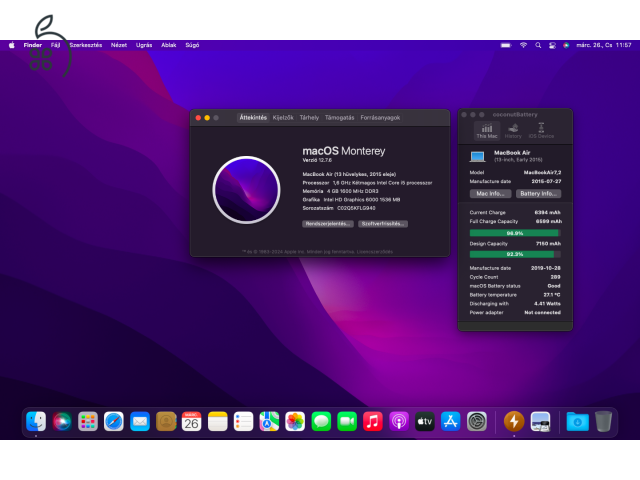 2015 MacBook Air 13 / i5 / 4GB / 128GB SSD / Magyar / 92% Aksival Eladó ! ! !