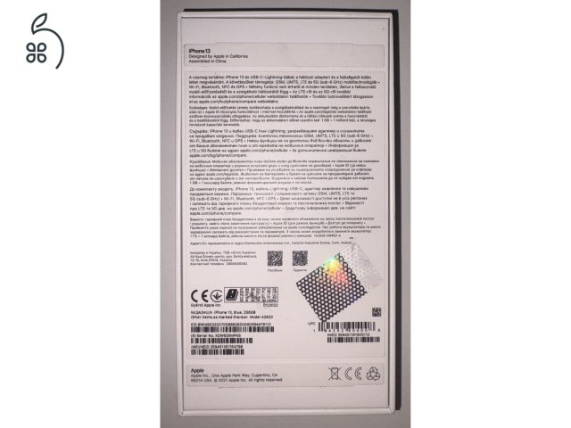 iPhone 13 256GB – Sötétkék – 100% akku – Új