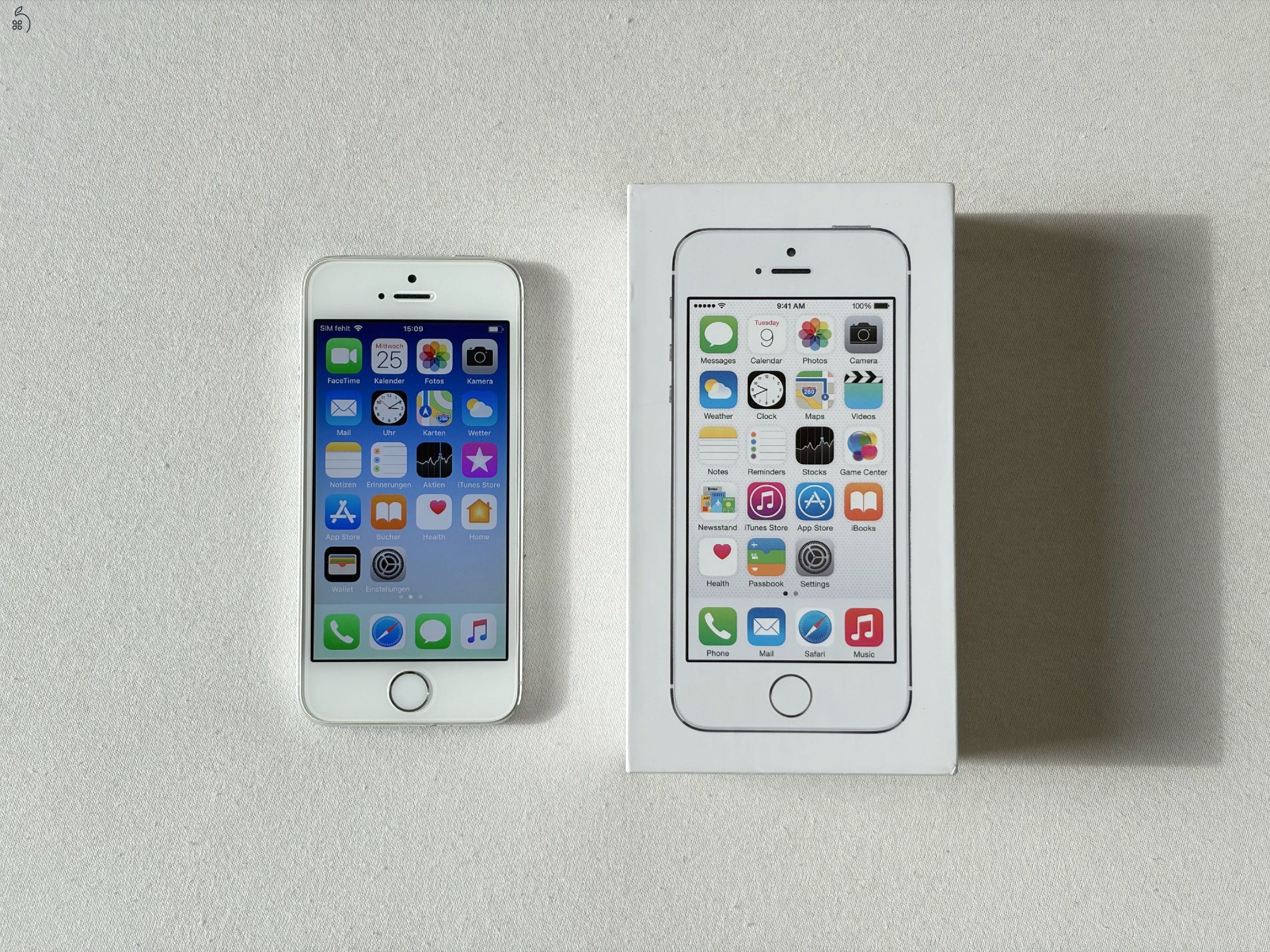 iPhone 5s 16GB ezüst, ÚJSZERŰ állapotban, eredeti kiegészítőkkel | KIVÁLÓ állapot!