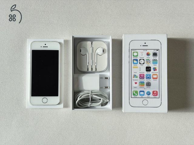 iPhone 5s 16GB ezüst, ÚJSZERŰ állapotban, eredeti kiegészítőkkel | KIVÁLÓ állapot!