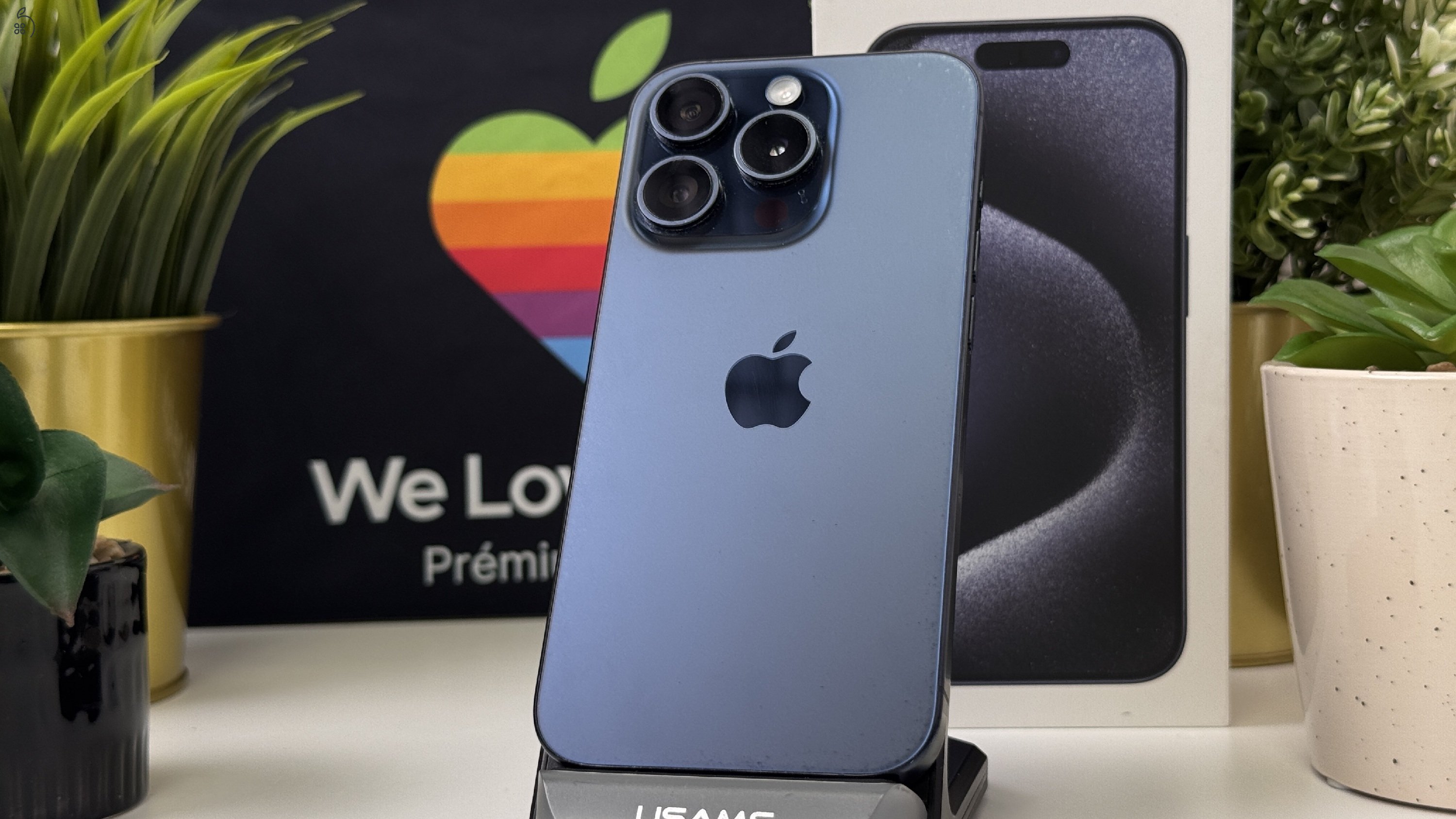  iPhone 15 Pro 512GB Kék, Független - 1ÉV Garancia, Számla