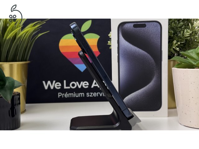  iPhone 15 Pro 512GB Kék, Független - 1ÉV Garancia, Számla