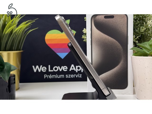  iPhone 15 Pro Max 256GB Natúr Titán, Független - 1ÉV Garancia, Számla 