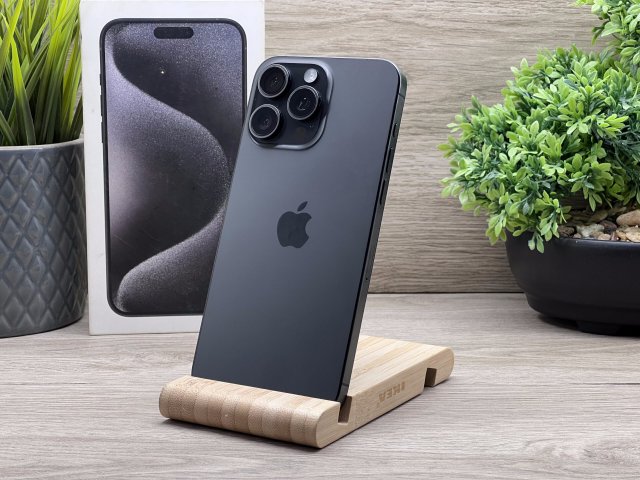 iPhone 15 Pro Max Black Titanium 256GB 2 ÉV Garanciával 91%