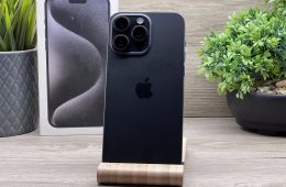 iPhone 15 Pro Max Black Titanium 256GB 2 ÉV Garanciával 91%