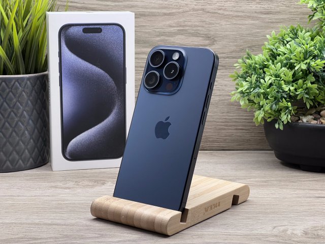 Hibátlan iPhone 15 Pro Blue Titanium 128GB 2 ÉV Garanciával 92%