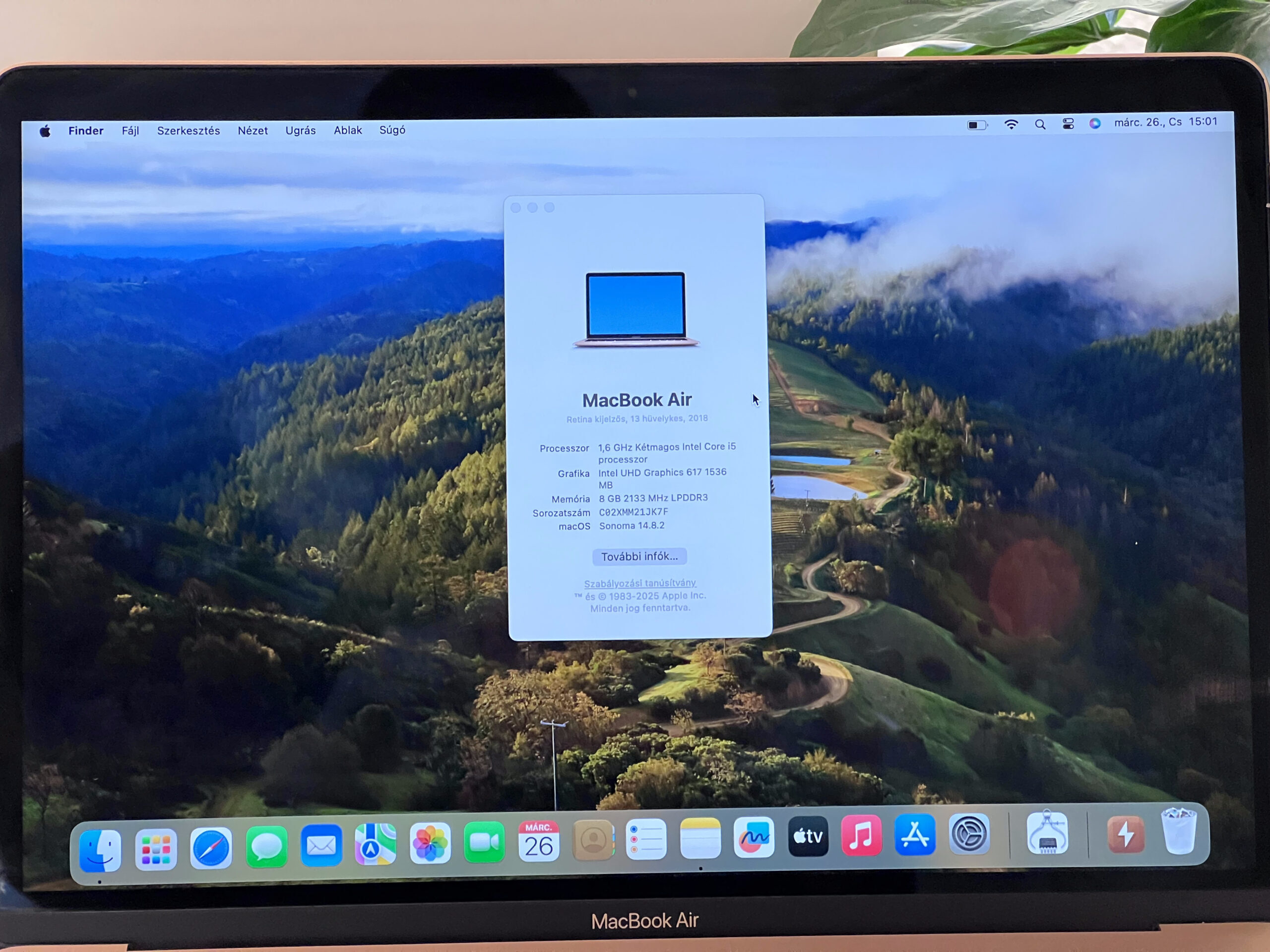 MacBook Air 2018 i5 13”128GB 8GB 2 ÉV Garanciával 90%