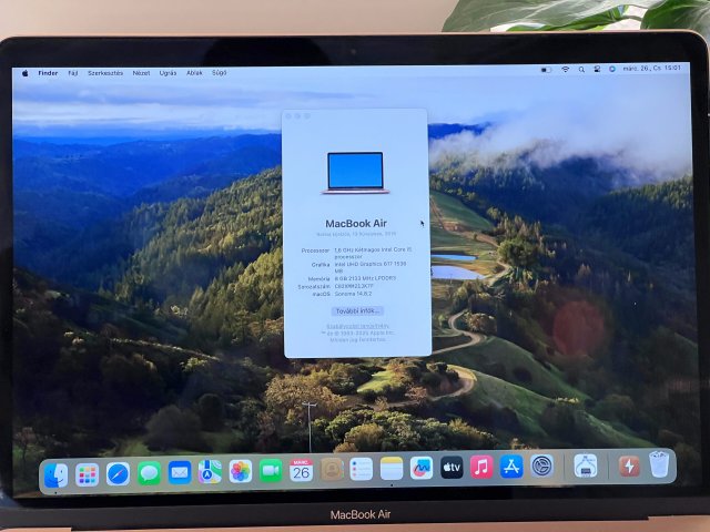 MacBook Air 2018 i5 13”128GB 8GB 2 ÉV Garanciával 90%