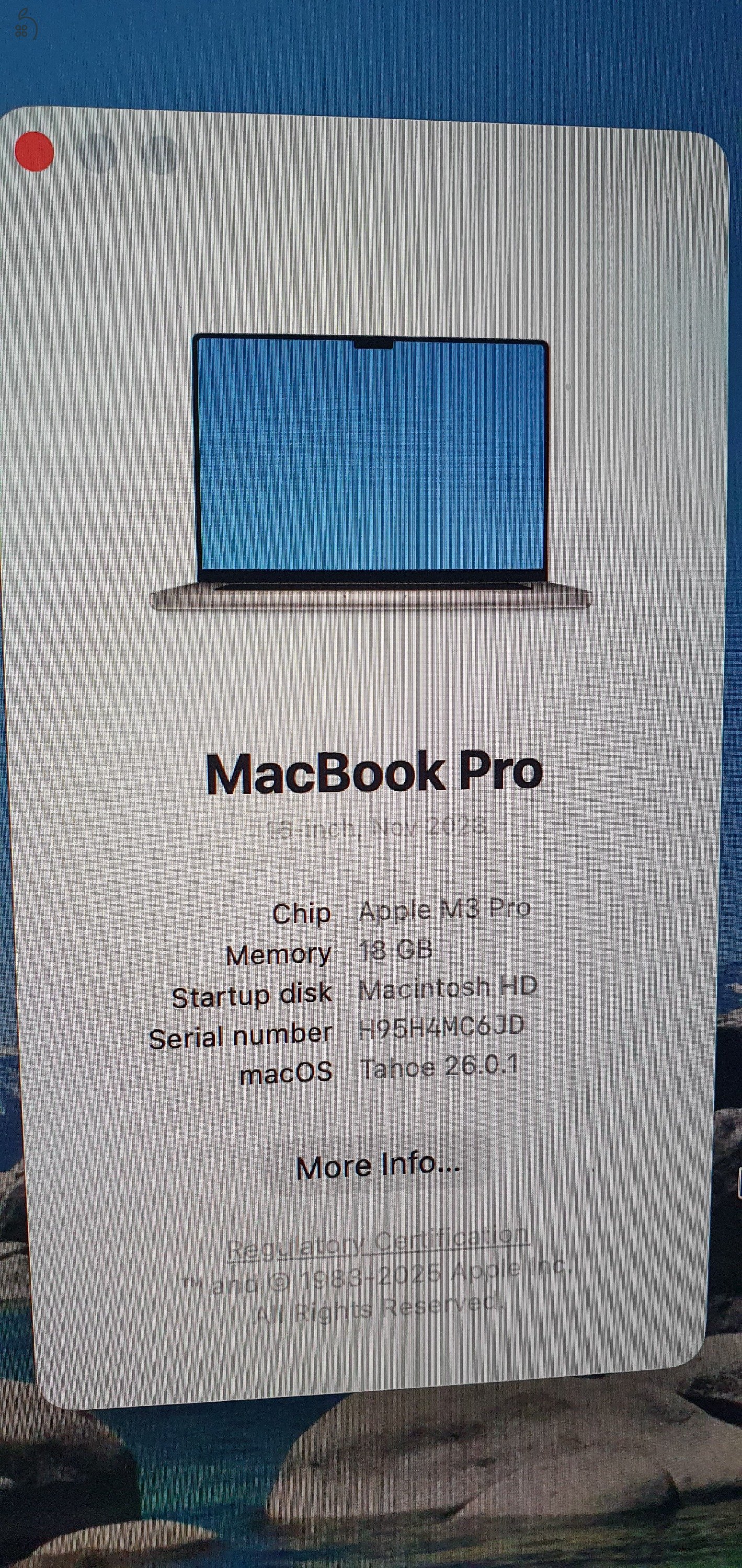 Apple MacBook Pro 16 M3 Pro 2023 18 GB RAM 500GB használt megkímélt