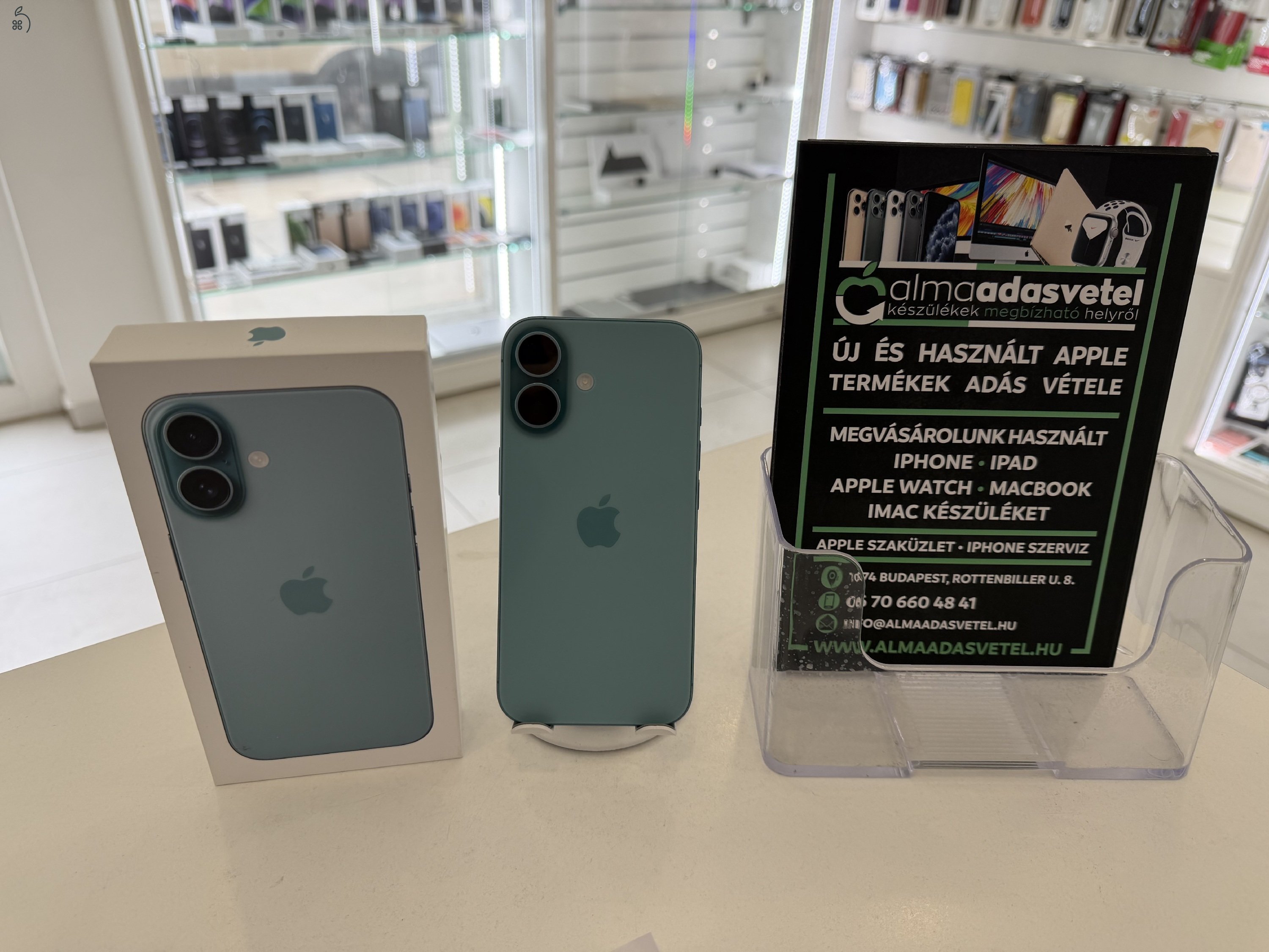 iPhone 16 256GB Független Megkímélt/1-3 hónap gar./Akku 96%/p4816