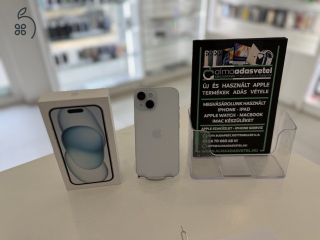 iPhone 15 128GB Független Újszerű/1 hónap gar./Akku 82%/p4817