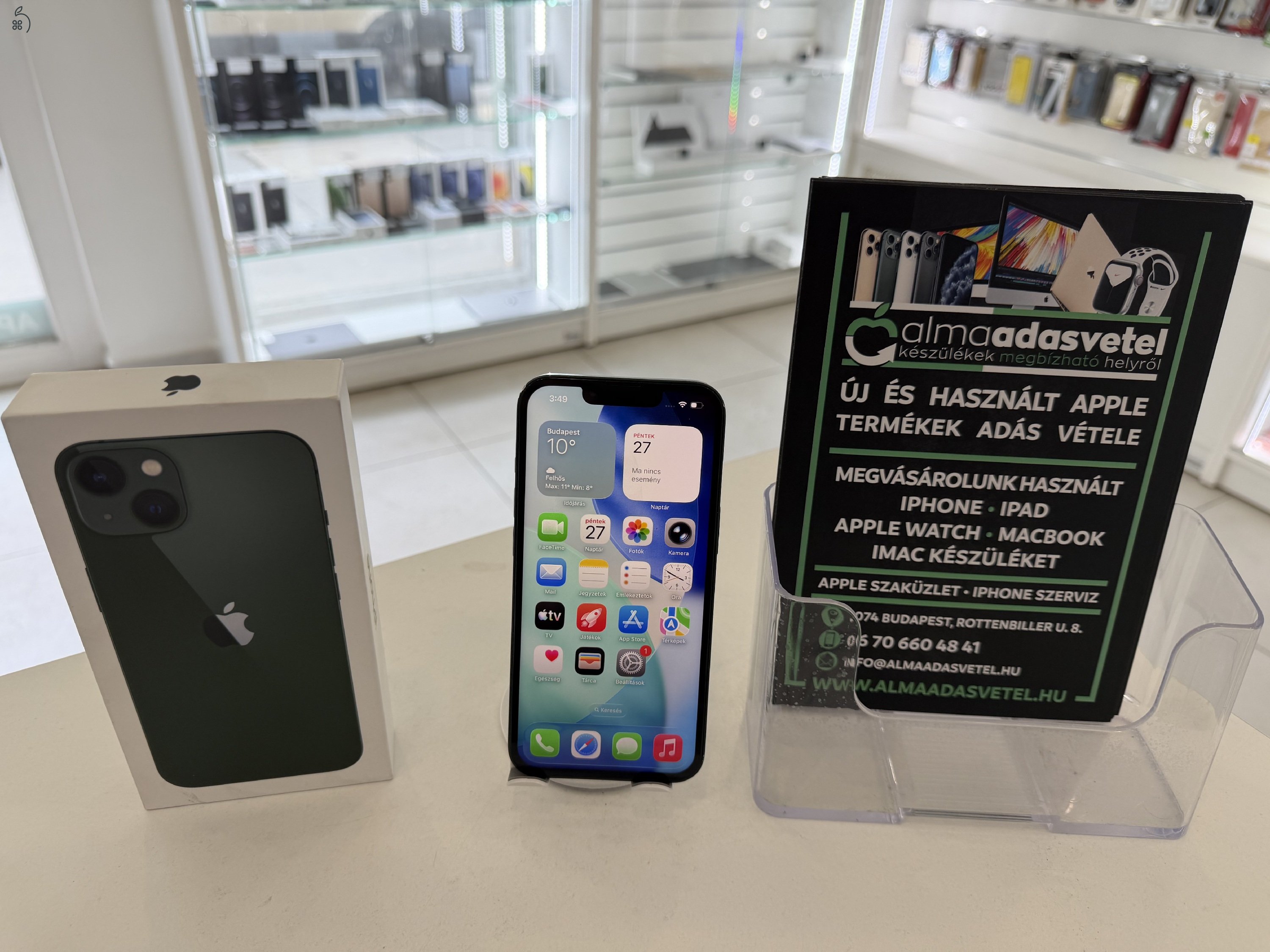 iPhone 13 128GB Független Használt/1 hónap gar./Akku 100%/b12