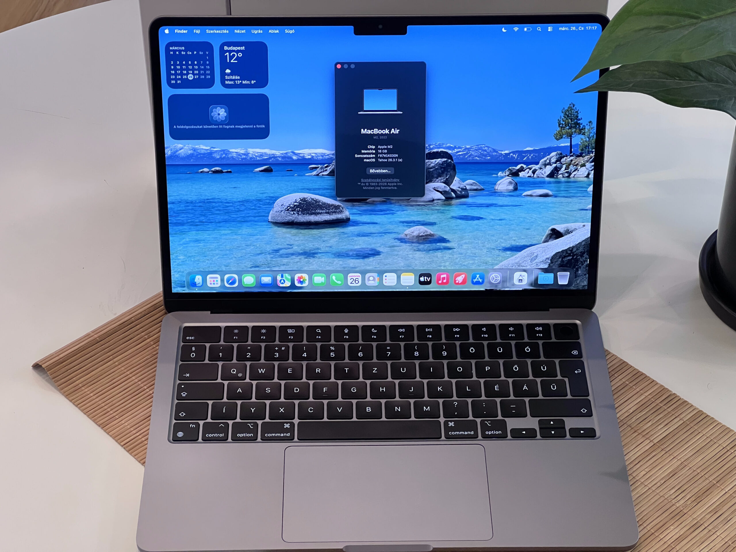 Hibátlan MacBook Air 2020 M2 13” 256GB 16GB 2 ÉV Garanciával 97%