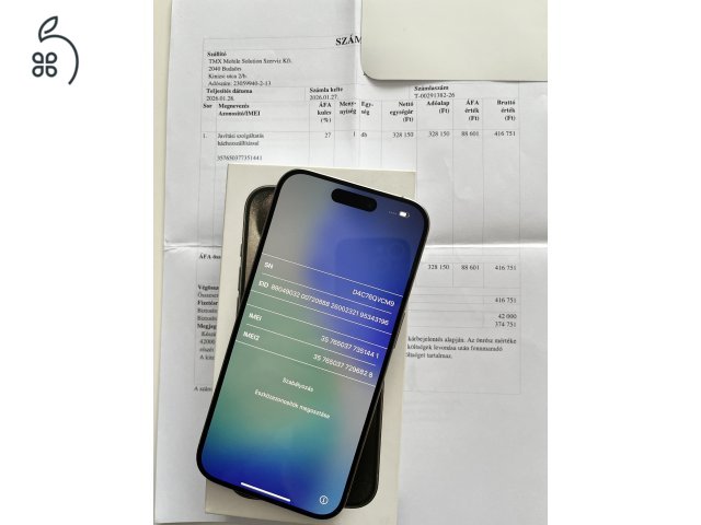 iPhone 15 Pro 128GB Új! Aktiválatlan! 