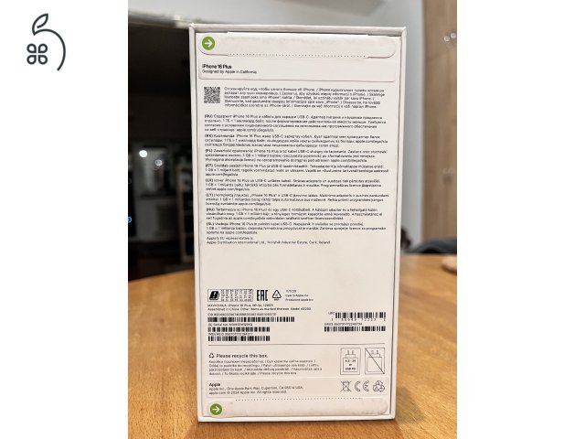 Eladó bontatlan csomagolású IPhone 16 Plus 128 Gb 
