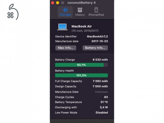 MacBook Air 2017 / 13 / i5 / 8GB / 128GB / macOS 15 Sequoia 