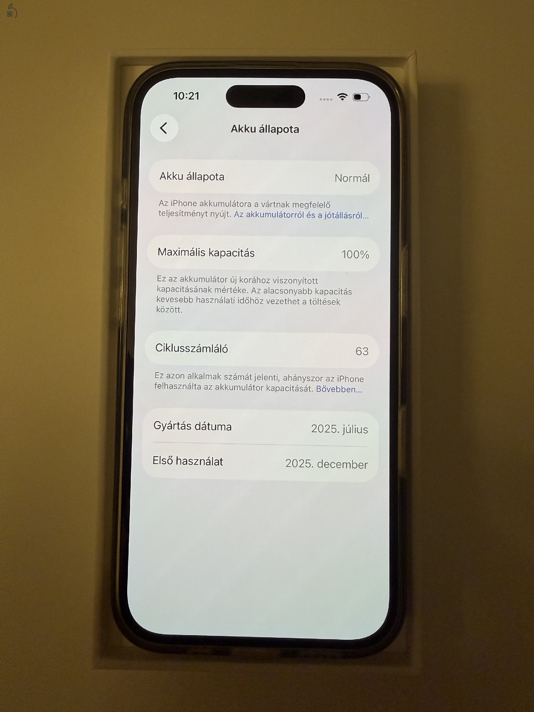 iPhone 16 | 128GB | Fehér | Karcmentes | 100% Akku