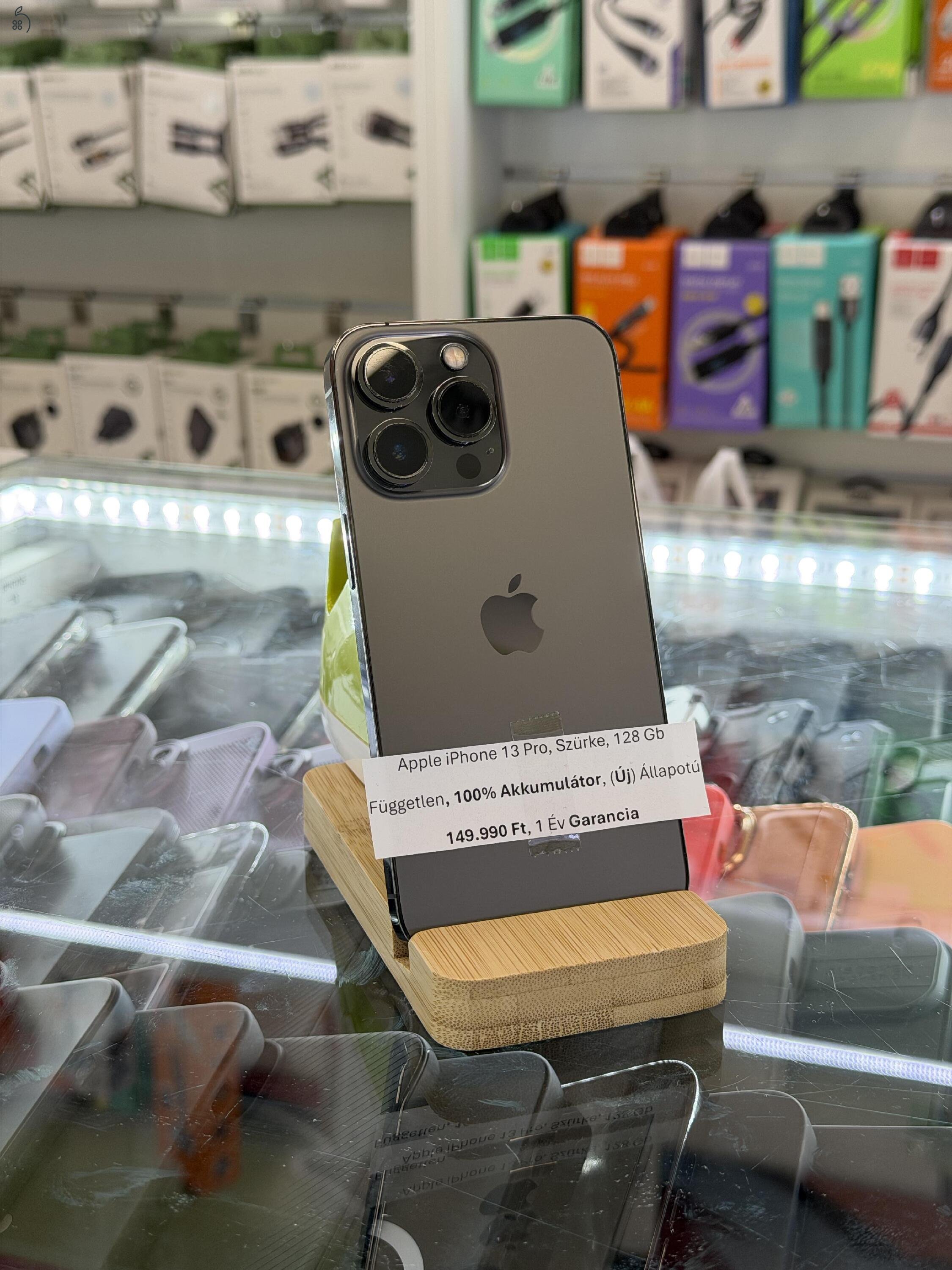 Apple iPhone 13 Pro, 128Gb, Kártyafüggetlen, Gyári Állapotú, 1 Év Garancia