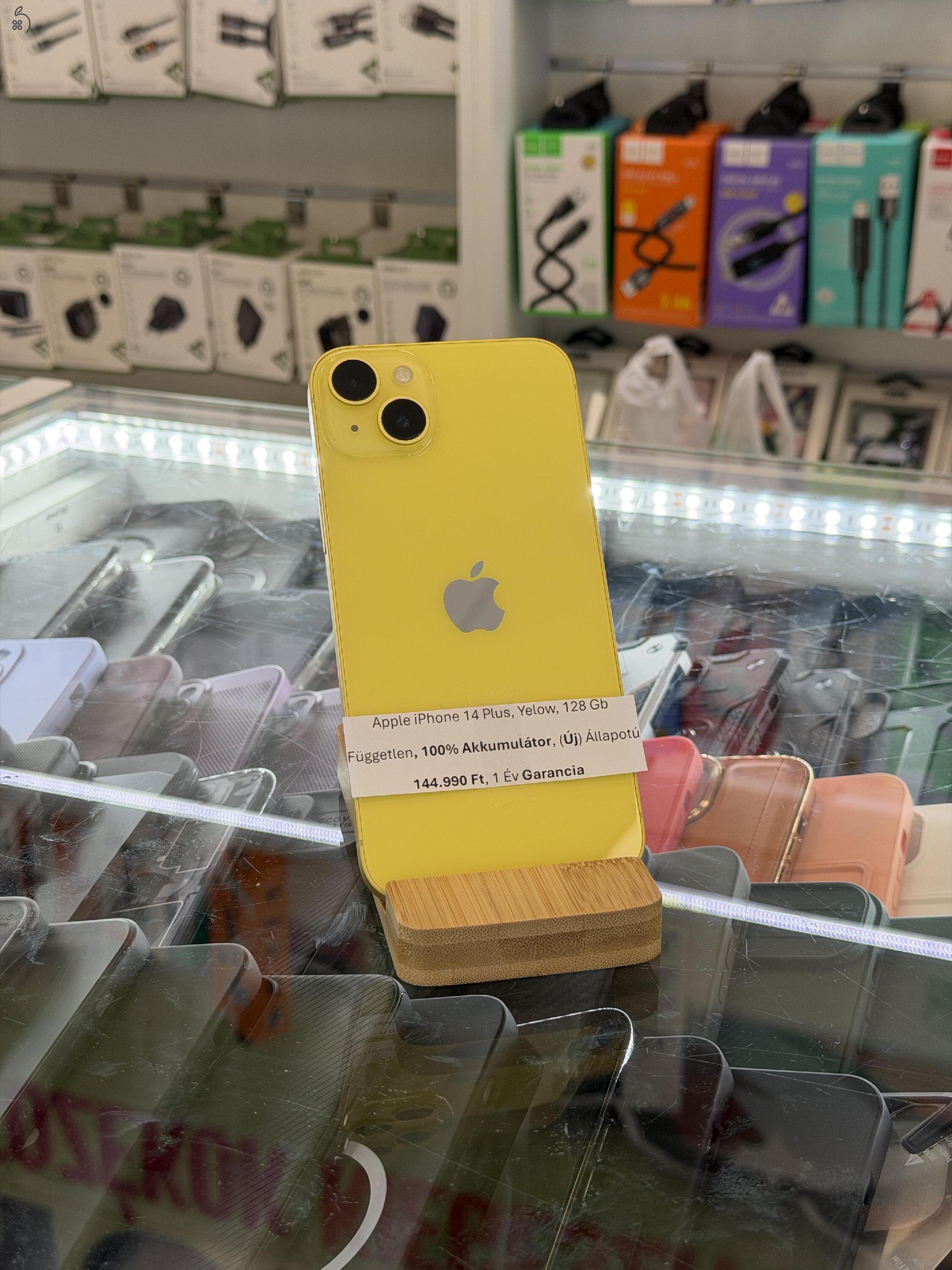 Apple iPhone 14 Plus, 128Gb, Kártyafüggetlen, Gyári Állapotú, 1 Év Garancia