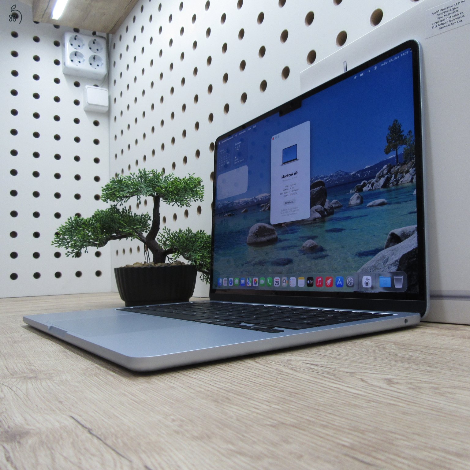 Apple MacBook Air 13 M4 (2025) 16GB/256GB karcmentes 100% akku 37 ciklus