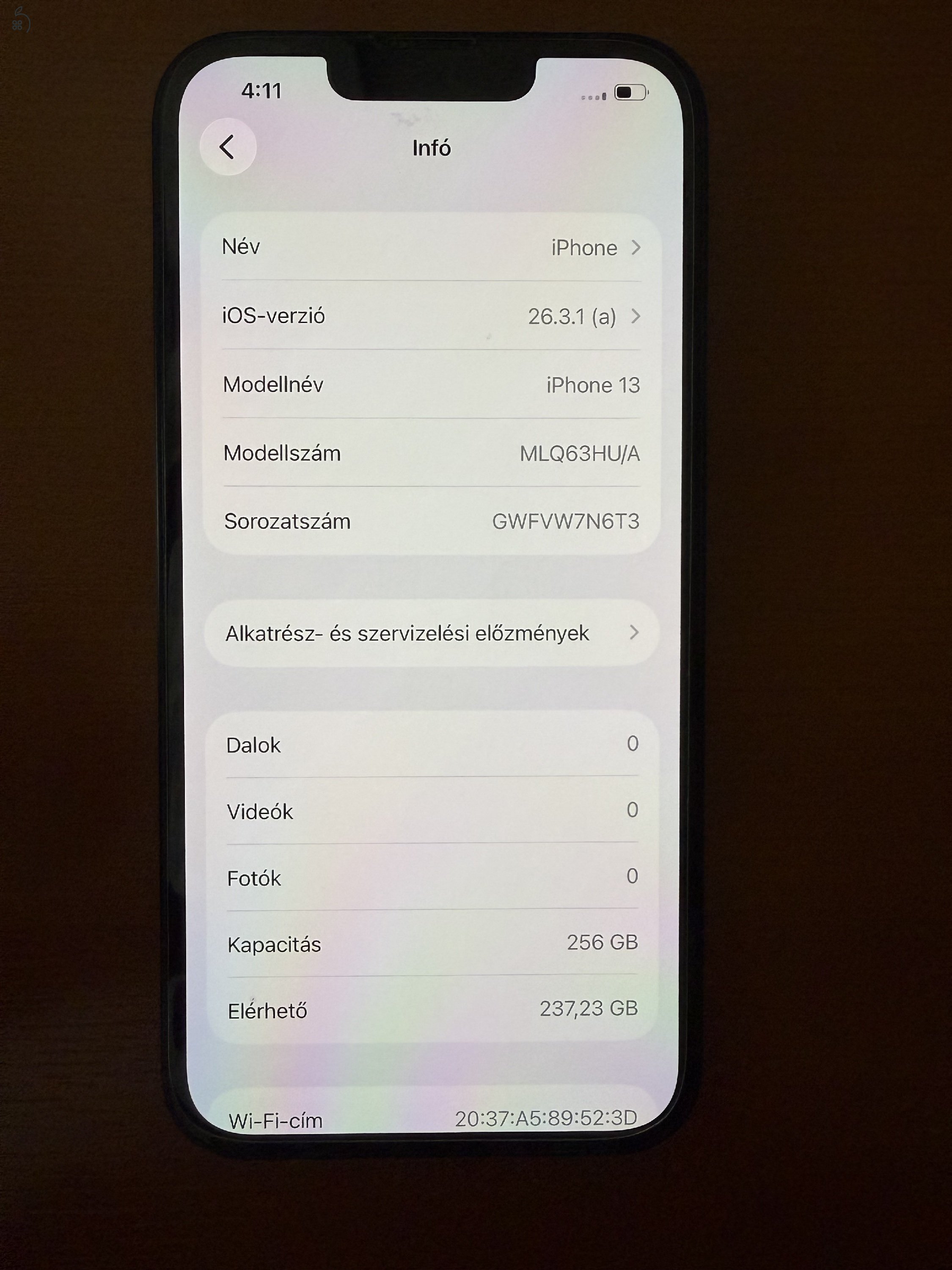 Eladó iPhone 13 Midnight 256GB