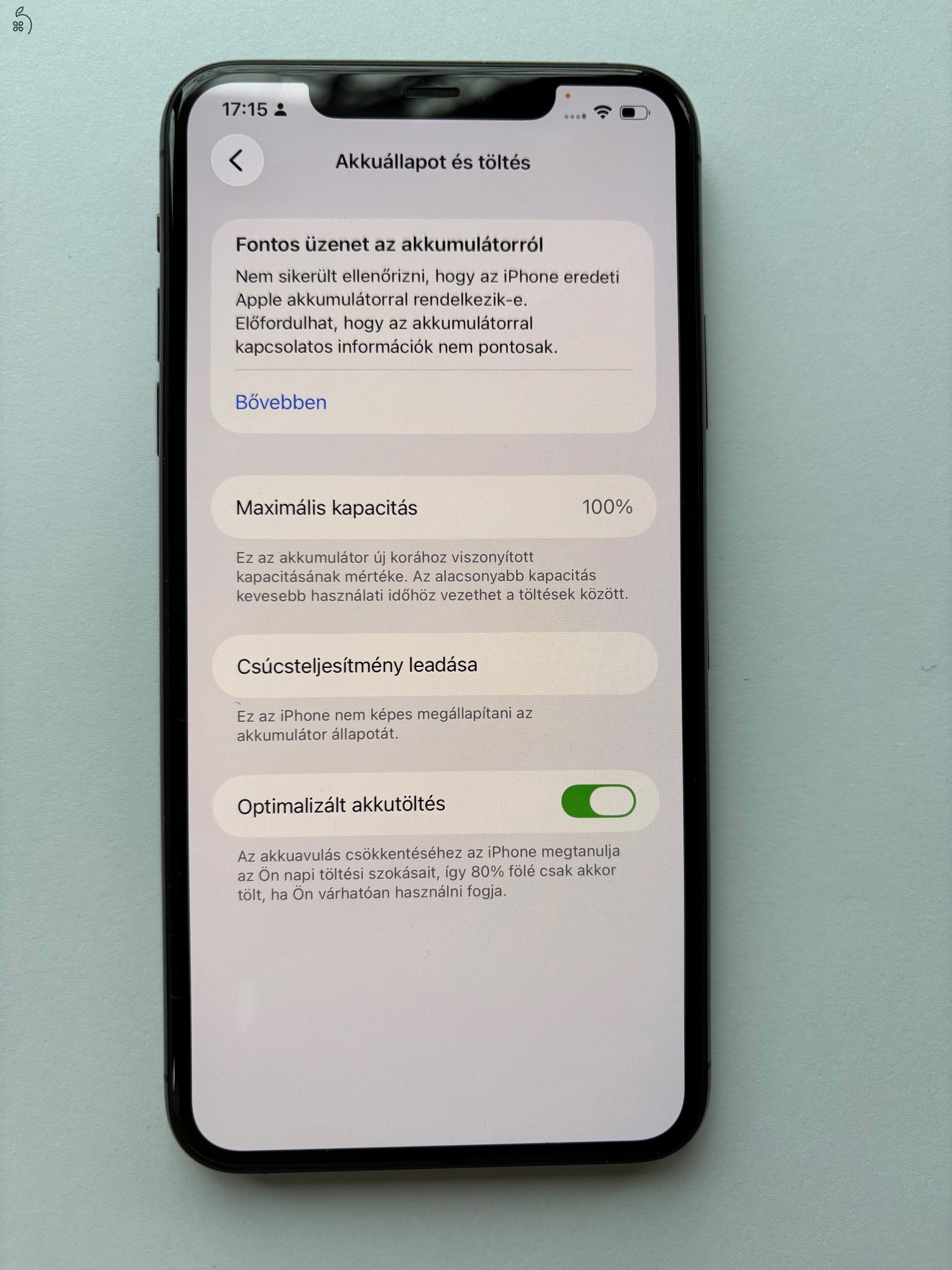 Iphone 11 Pro Max 256GB Space Gray 100% Akku Karcmentes!