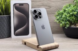 Hibátlan iPhone 15 Pro Natural Titanium 128GB 2 ÉV Garanciával 90%