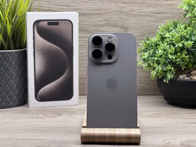 Hibátlan iPhone 15 Pro Natural Titanium 128GB 2 ÉV Garanciával 90%