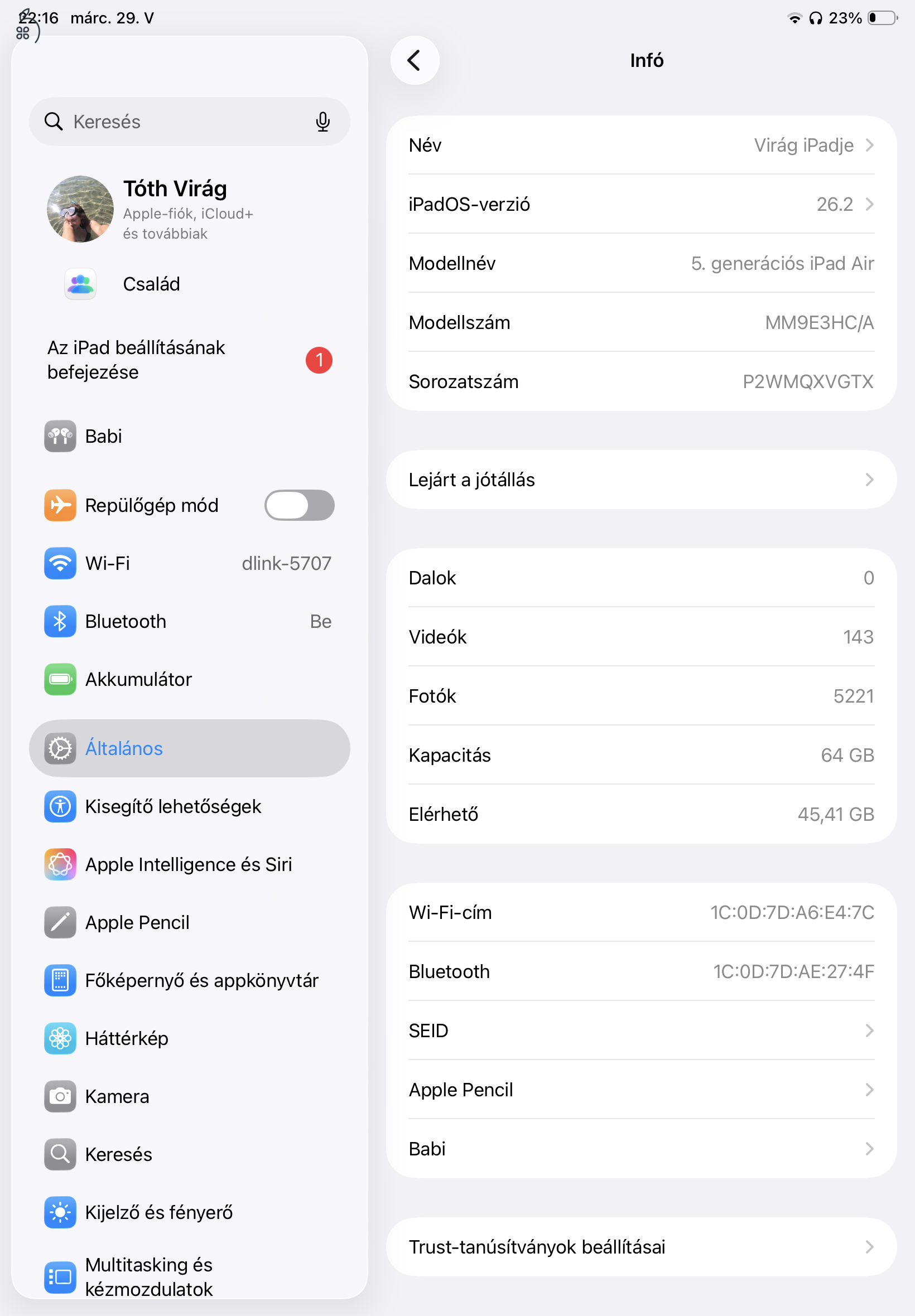 Használt Ipad Air (5.gen) + Pencil (2.gen) eladó
