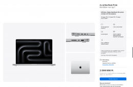 SZUPER AKCIÓ ÚJ Bontatlan Macbook Pro 16,2 M5 MAX 18CPU/40GPU 48GB/2TB SSD Magyar billent Azonnal átvehető.