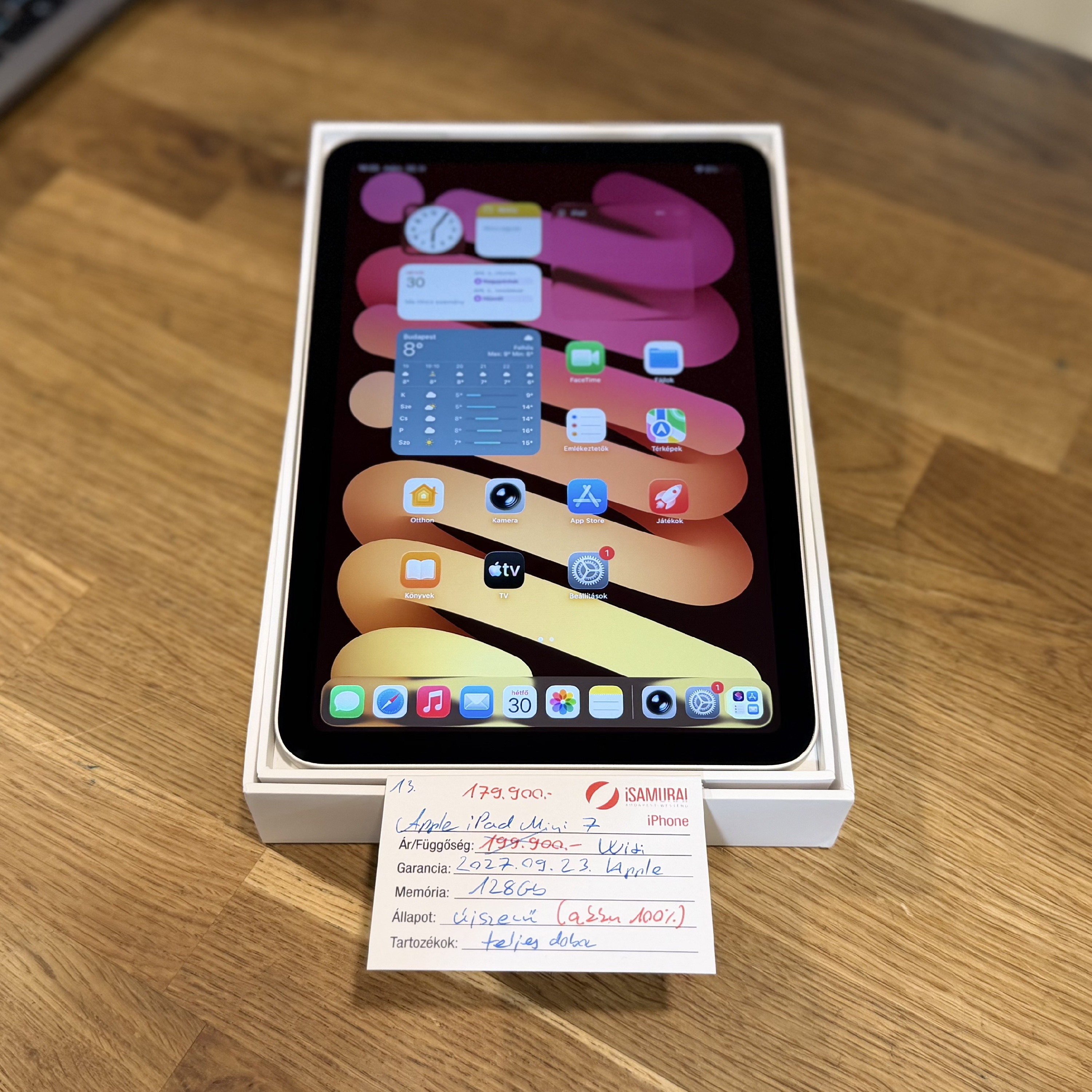 13. Apple iPad Mini 7 – A17 Pro – 128 GB – Akku 100% – Apple Gar. 2027.09.