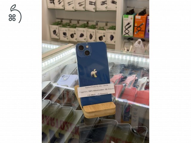 Apple iPhone 13, 128Gb, Kártyafüggetlen, Gyári Állapotú, 100% Akksi, 1 Év Garancia