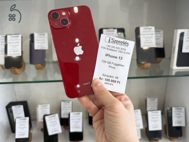 iPhone 13 128GB független red akku 86% Garanciával (48) iSzerelés.hu