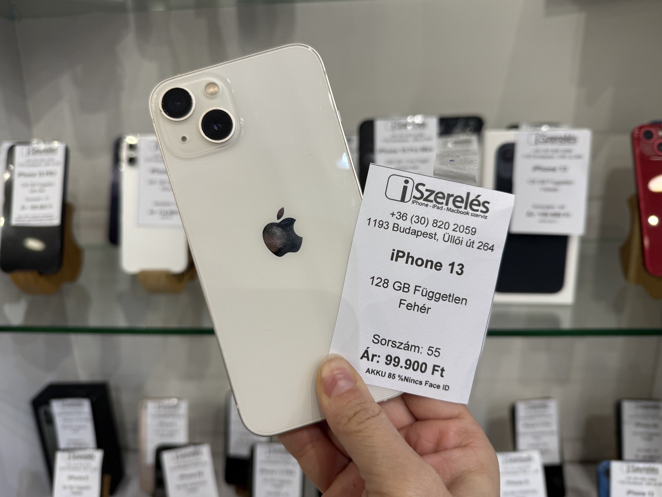 iPhone 13 128GB független akku 85% nincs face id (55) iSzerelés.hu