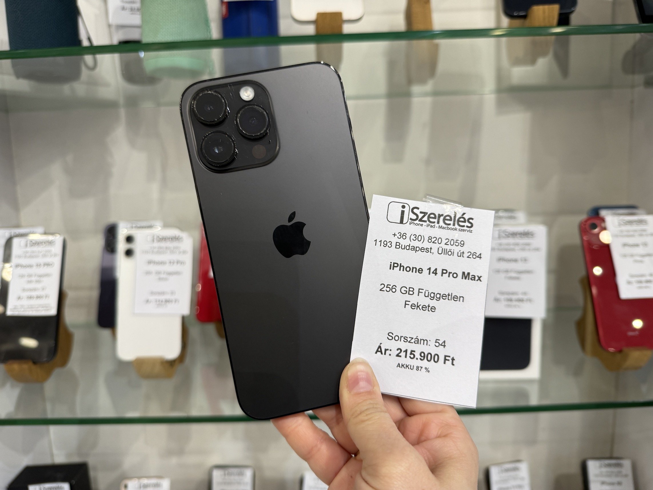 iPhone 14 Pro Max 256GB  független fekete akku 87% (54) iSzerelés.hu