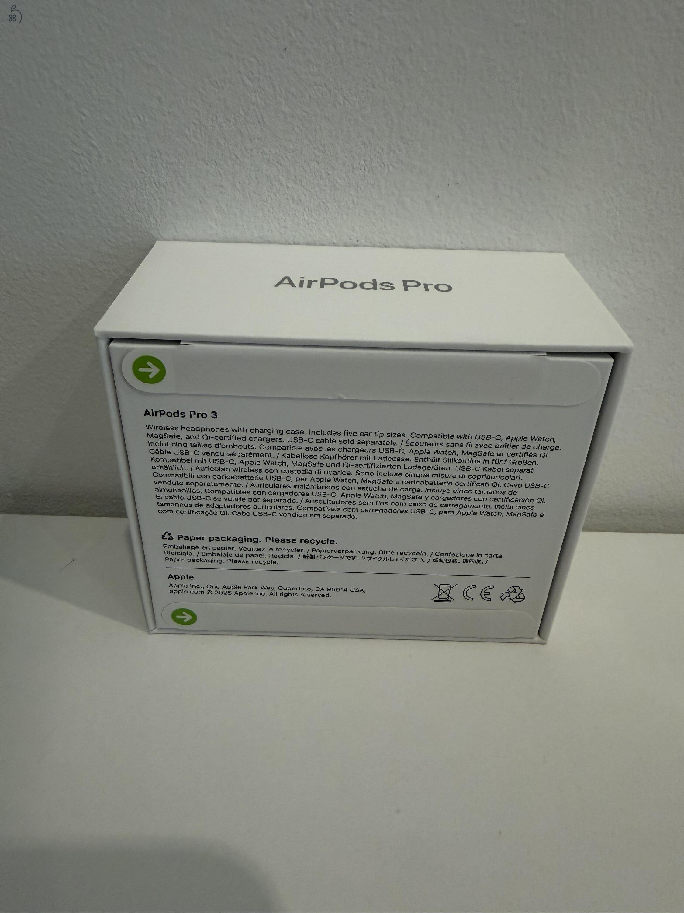 Apple AirPods Pro 3 USB-C Új Bontatlan / 1 év Apple gari