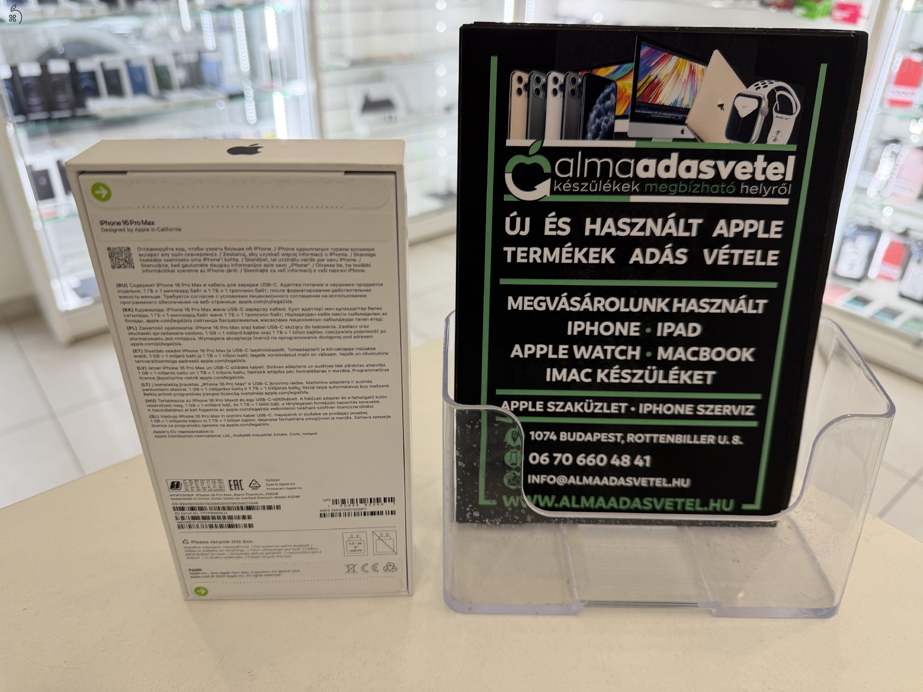 Új Bontatlan iPhone 16 Pro Max 256GB Független/1Év Apple Gar./p4819