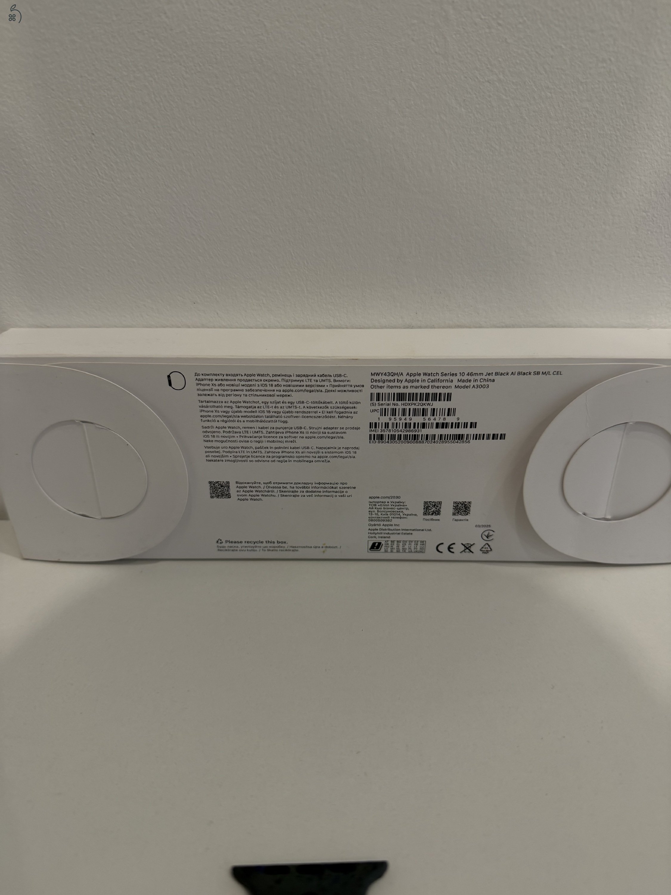 Apple Watch Series 10 46mm Jet Black GPS + Cellular + 3db szíj és gyári tartozékok + Apple Gari