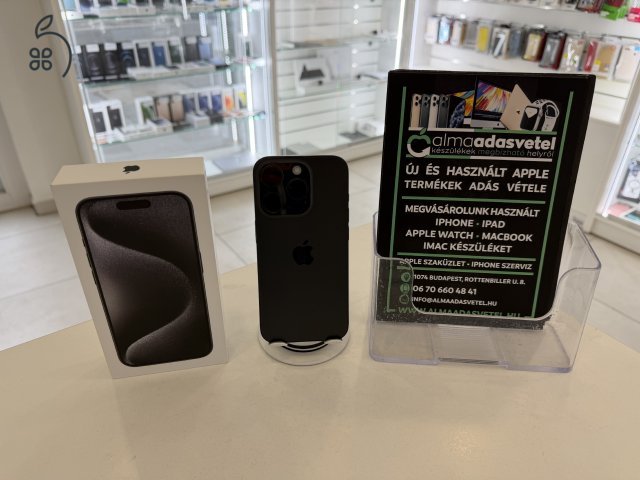 iPhone 15 Pro 256GB Független Újszerű/1-3 hónap gar./Akku 87%/p4820