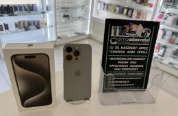 iPhone 15 Pro 128GB Független Karcmentes/1-3 hónap gar./Akku 90%/p4824
