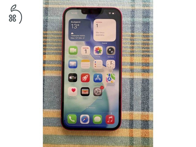 Iphone 14, 128GB, piros, 84% akku