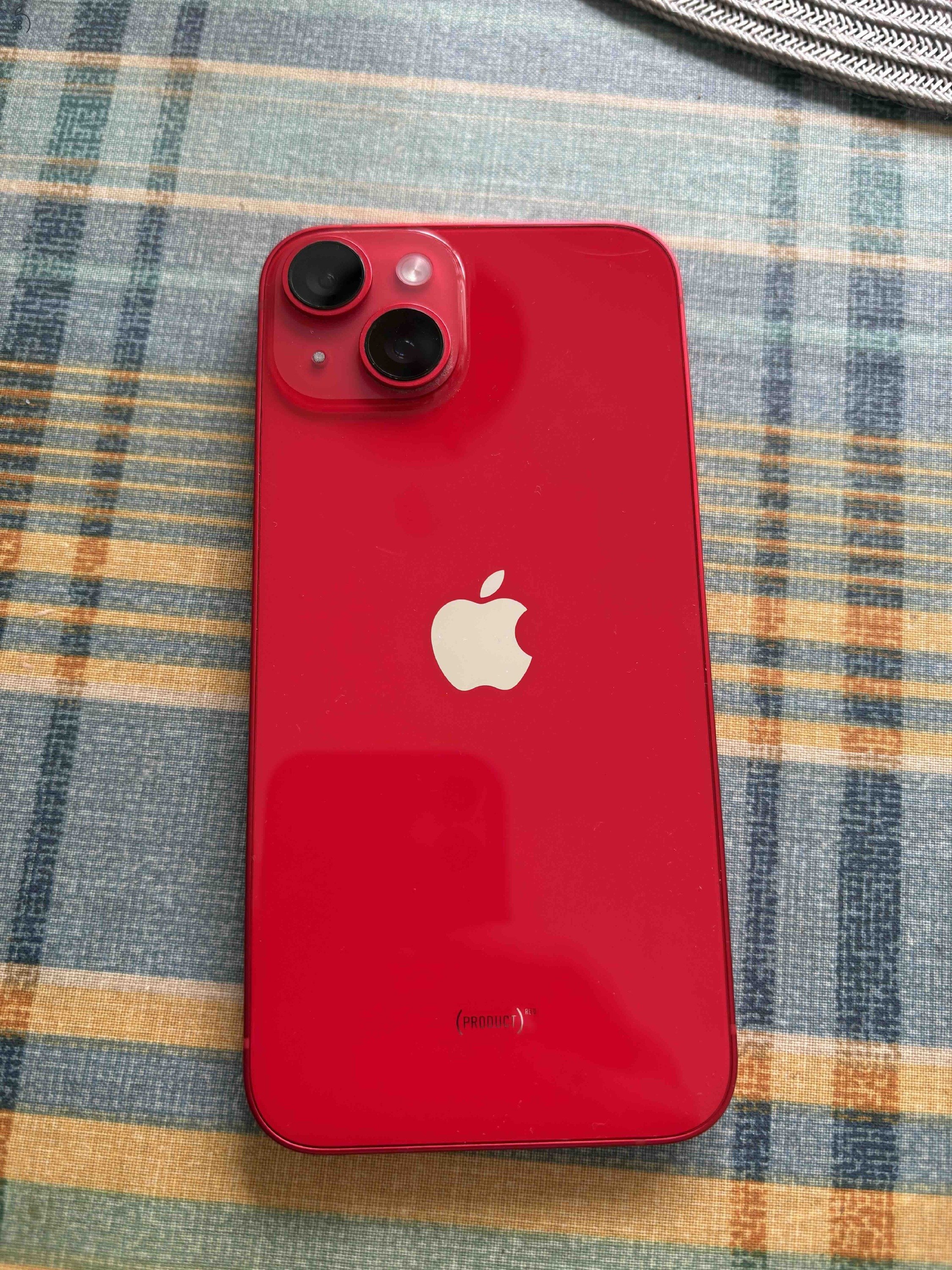 Iphone 14, 128GB, piros, 84% akku