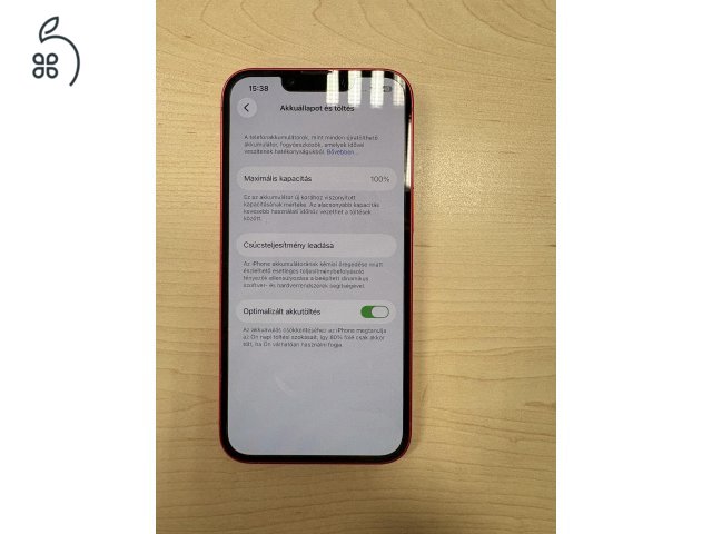 Iphone 14, 128GB, piros, 100%-os új gyári akkuval