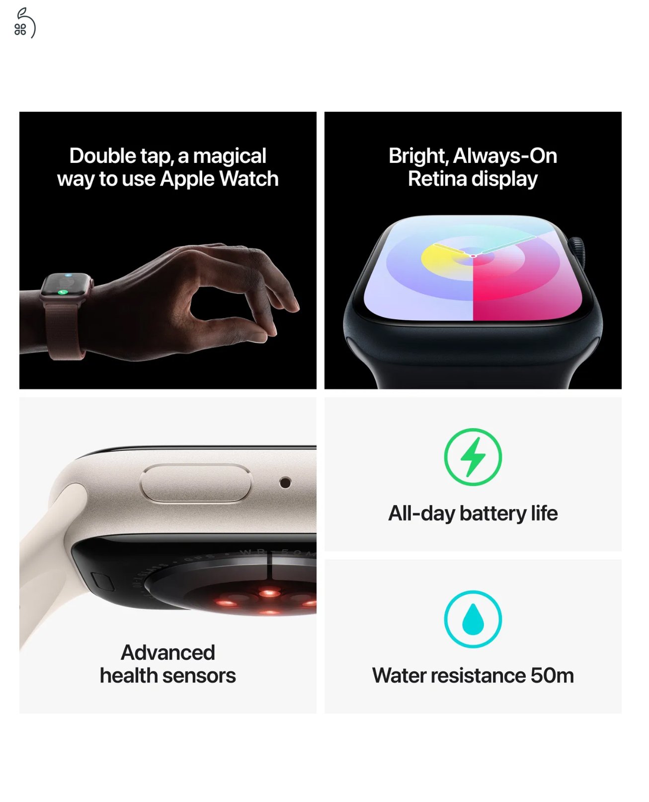 Apple Watch Series 9 45mm Starlight Aluminium Case 