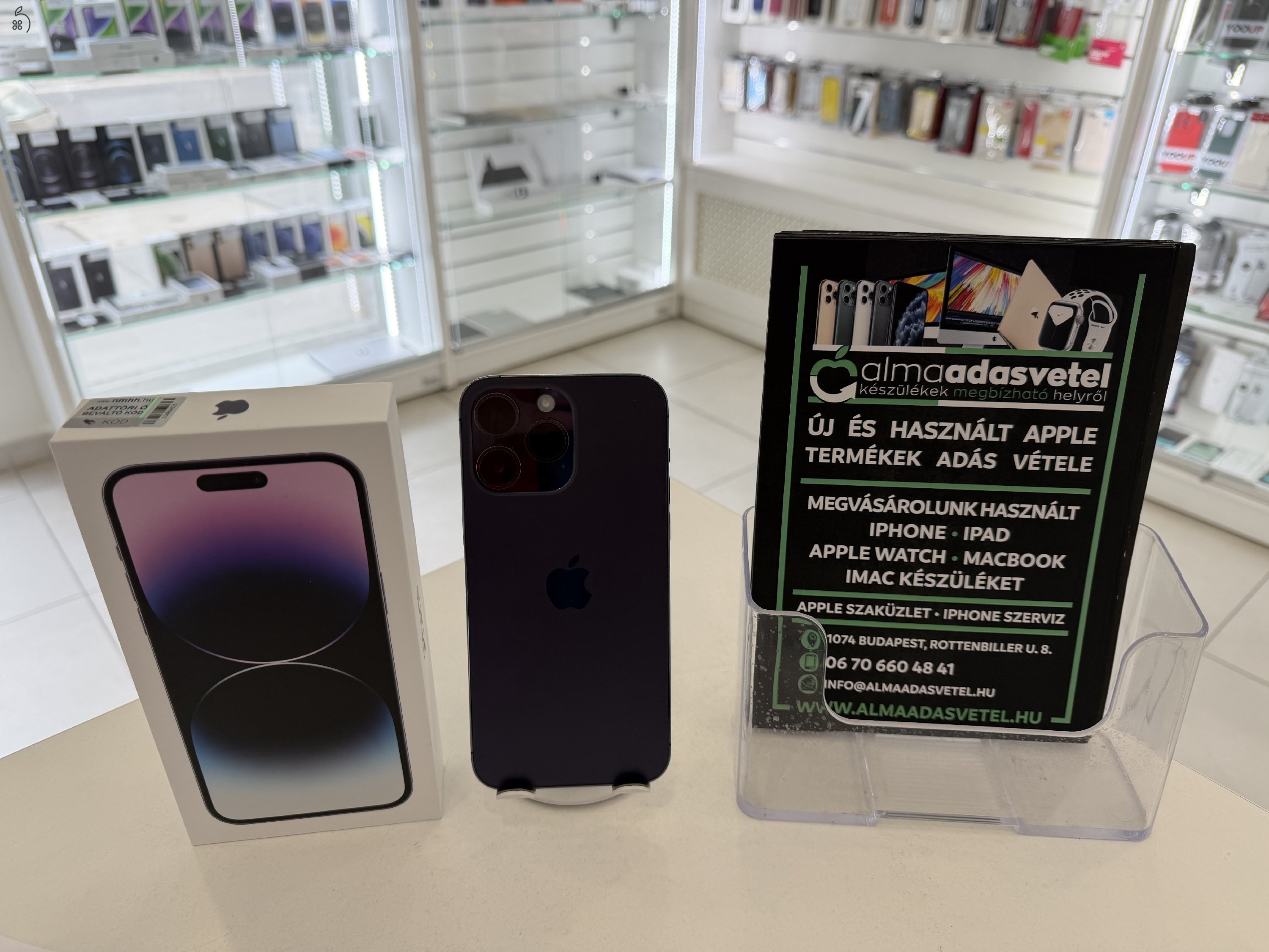 iPhone 14 Pro Max 256GB Független Újszerű/1-3 hónap gar./Akku 85%/p4826