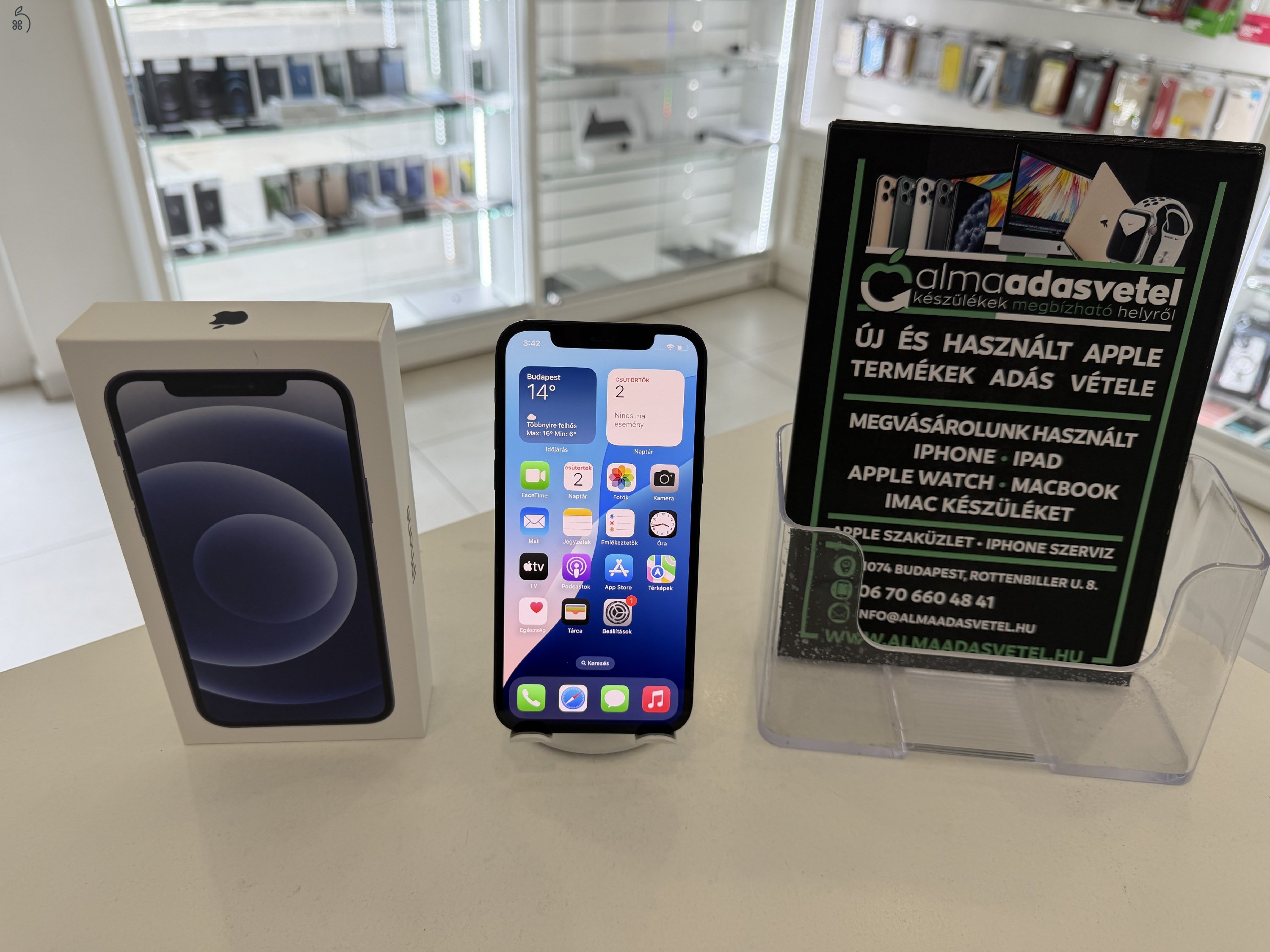 iPhone 12 64GB Független Megkímélt/1-3 hónap gar./Akku 88%/p4827