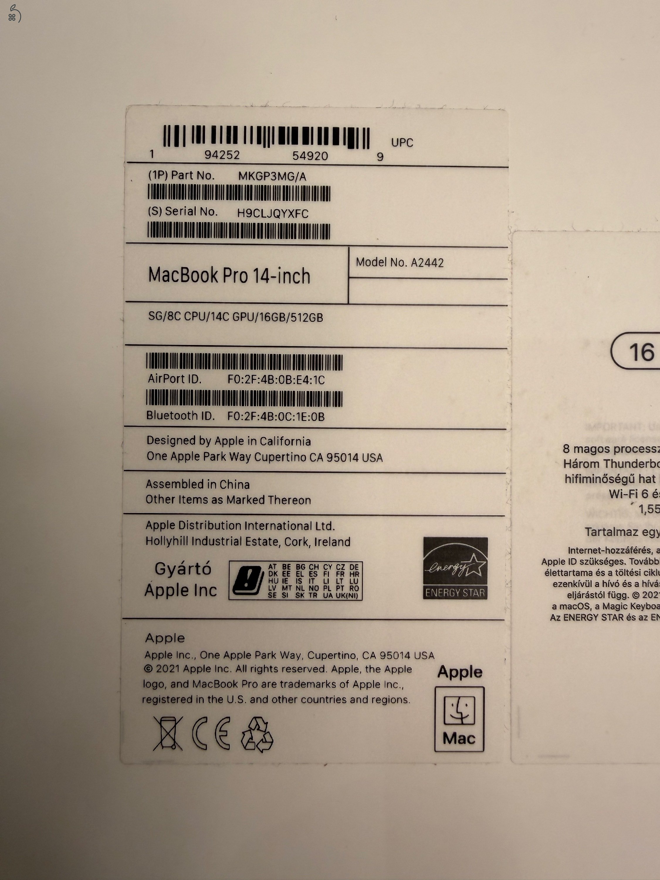 Eladó MacBook Pro (2021)